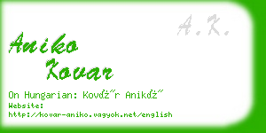 aniko kovar business card